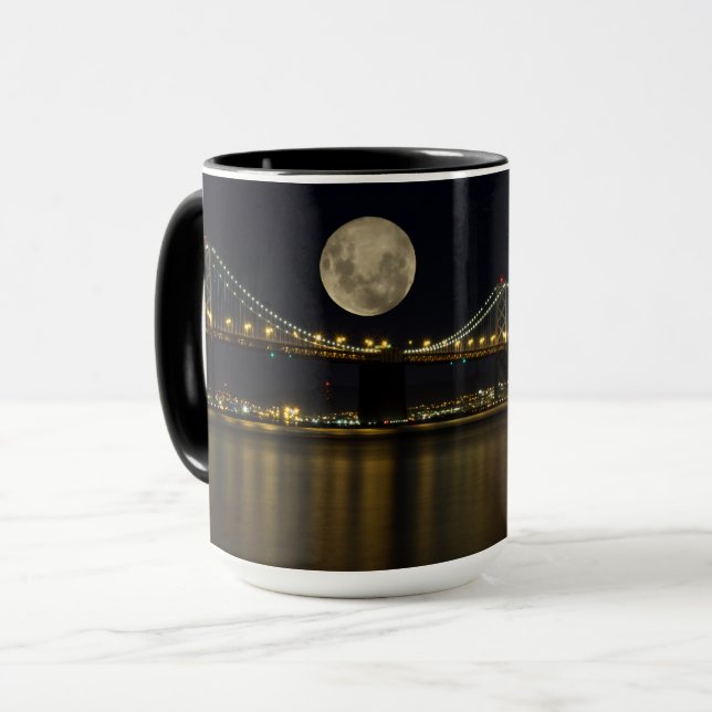 Full Moon Over the Bay Bridge Mug (Front Left)