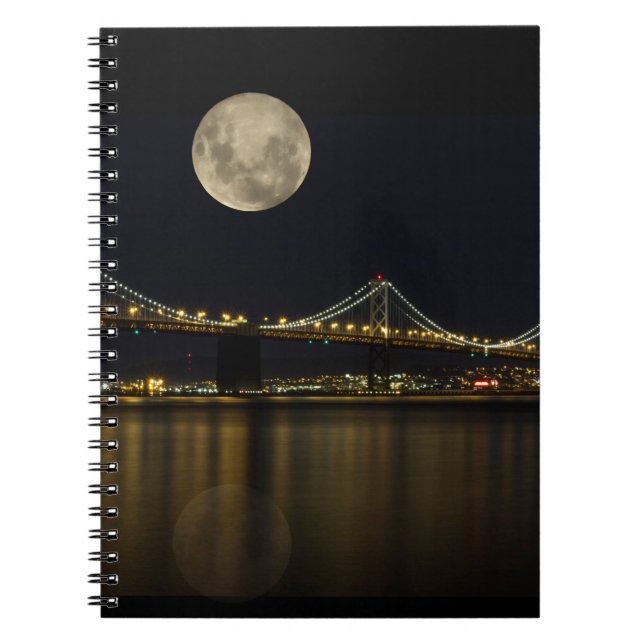Full Moon Over the Bay Bridge Notebook (Front)
