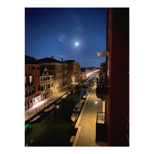 Full Moon Over the Canal in Venice Italy Photo Print