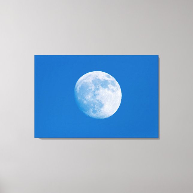 Full Moon Over The City Of Montreal Canvas Print (Front)