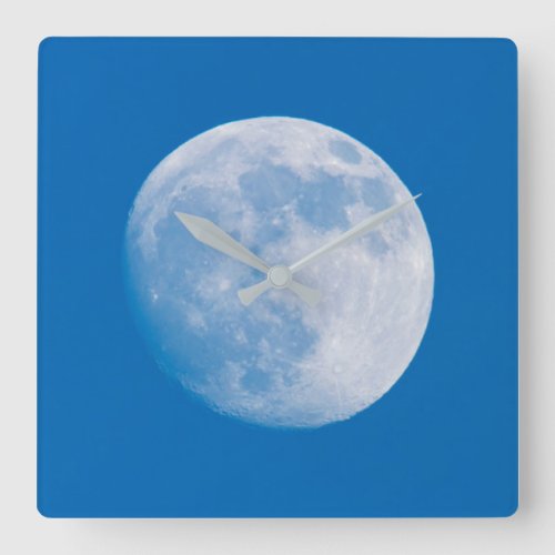 Full Moon Over The City Of Montreal Square Wall Clock