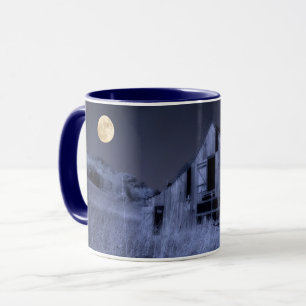 Full Moon Overhead Old Weathered Barn Mug