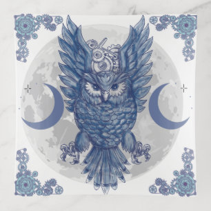 Full Moon Owl In Flight  Trinket Tray