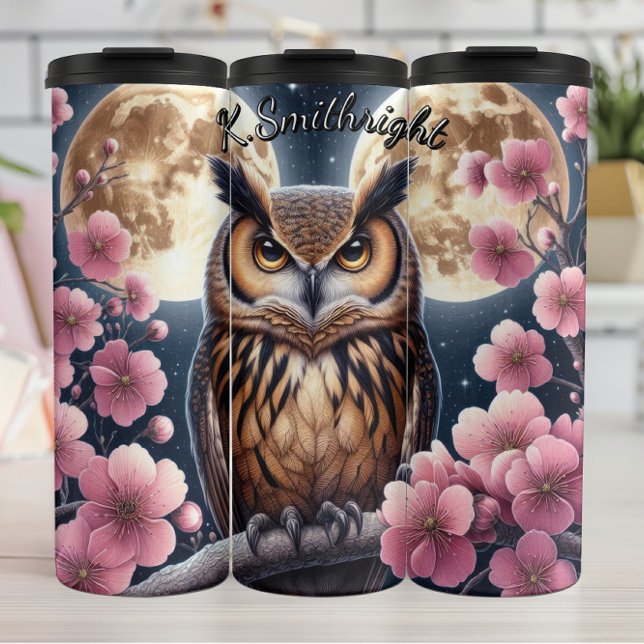 Full Moon Owl Thermal Tumbler (Creator Uploaded)