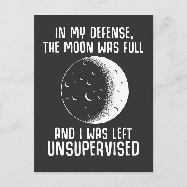Full Moon Pagan Witch Wiccan Quote Postcard (Front)