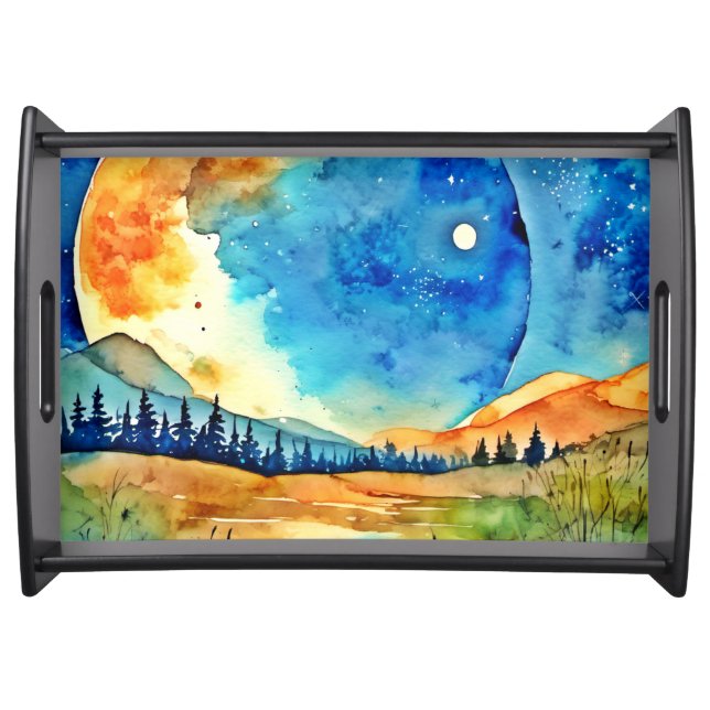 Full Moon Painting Serving Tray (Front)