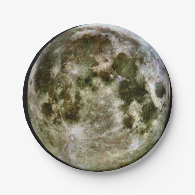 Full Moon Paper Paper Plates (Front)