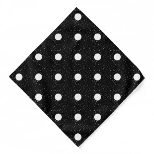 Full Moon Pattern on a Black Starry Sky Bandana