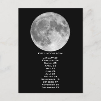 Full Moon Phases 2024 Europe Date Postcard