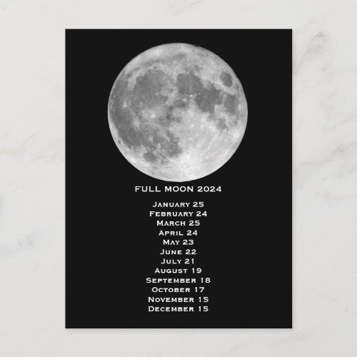 Full Moon Phases 2024 Europe Date Postcard