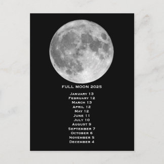 Full Moon Phases 2025 Postcard