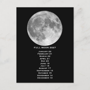 Full Moon Phases 2027 Postcard
