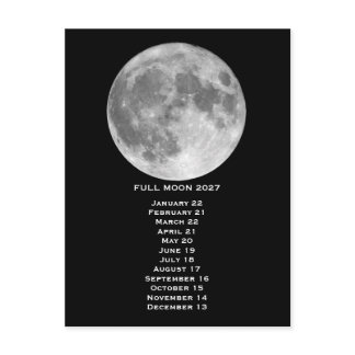 Full Moon Phases 2027 Postcard