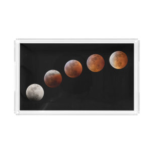 Full Moon Phases Total Lunar Eclipse Colorado Acrylic Tray