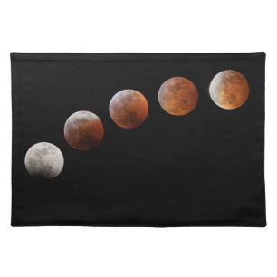 Full Moon Phases Total Lunar Eclipse Colorado Cloth Placemat