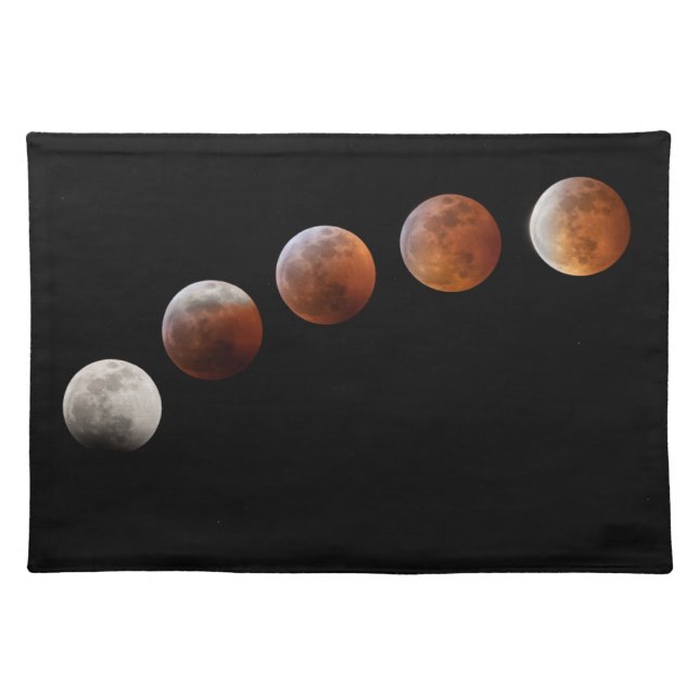 Full Moon Phases Total Lunar Eclipse | Colorado Cloth Placemat (Front)