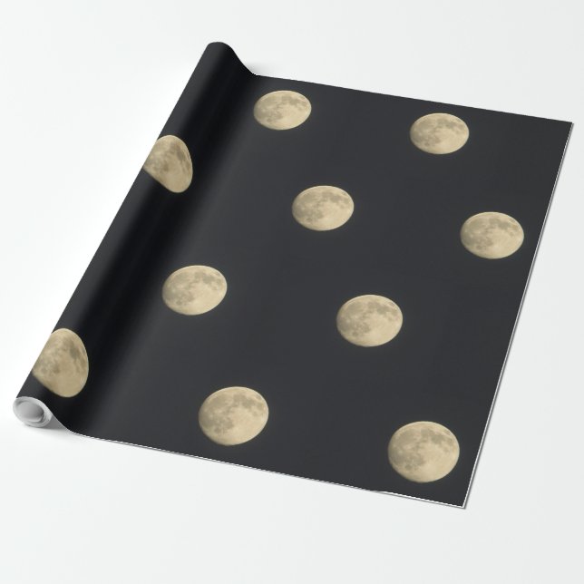 Full Moon Photo Wrapping Paper (Unrolled)