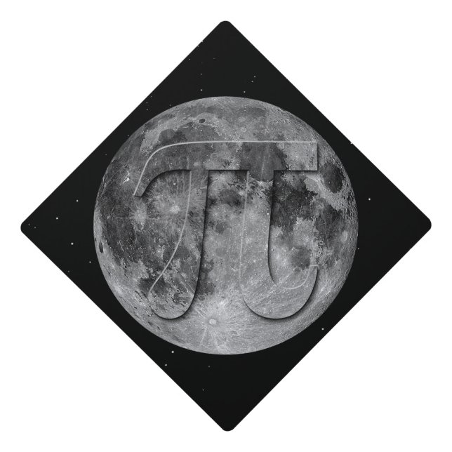 Full Moon Pi Day Fun Graduation Cap Topper (Front)