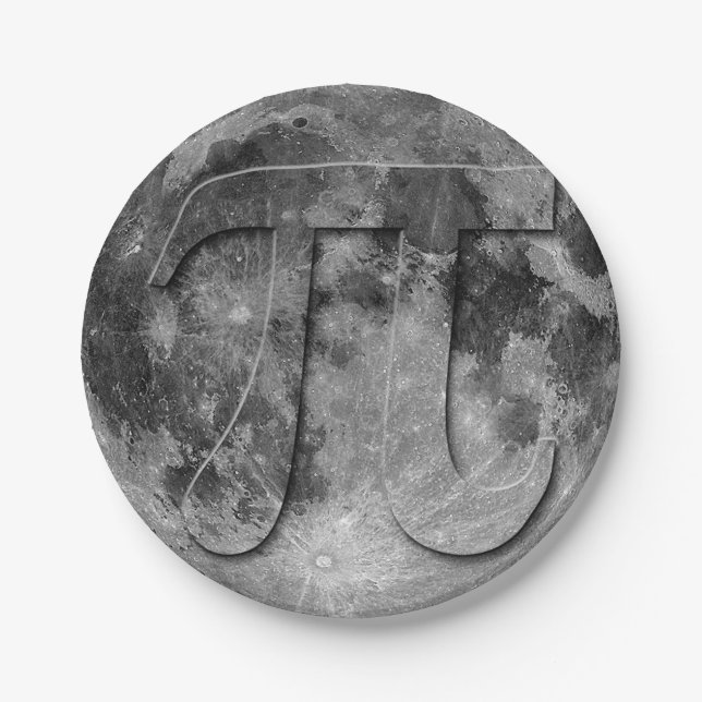 Full Moon Pi Day Fun Paper Plates (Front)