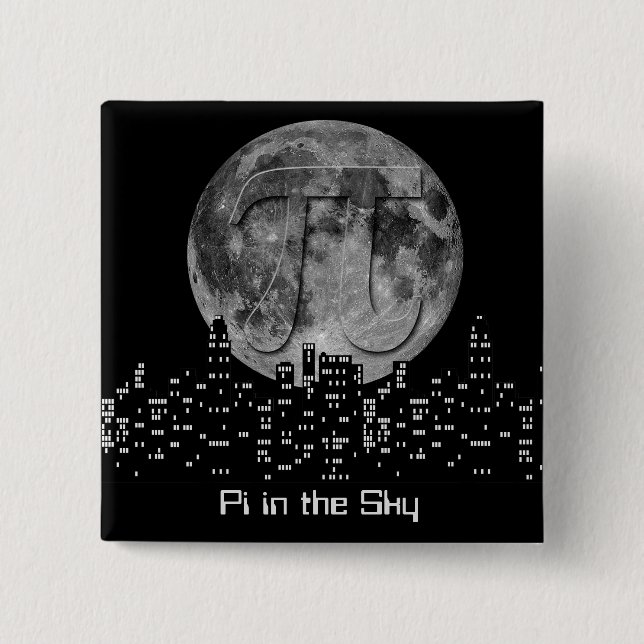 Full Moon Pi In The Sky Button (Front)
