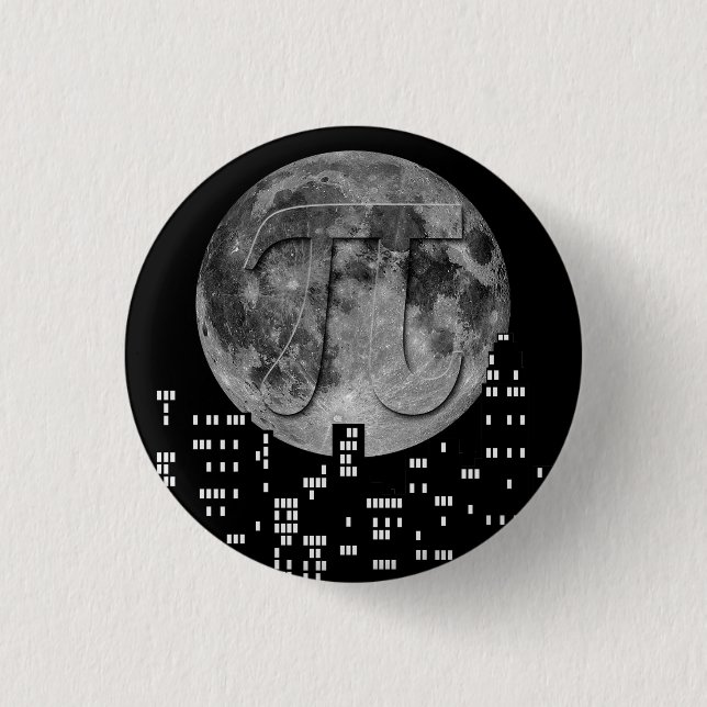 Full Moon Pi In The Sky Button (Front)