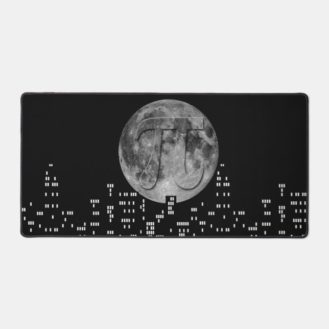 Full Moon Pi In The Sky Desk Mat (Front)