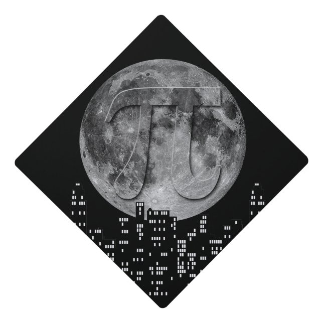 Full Moon Pi In The Sky Graduation Cap Topper (Front)