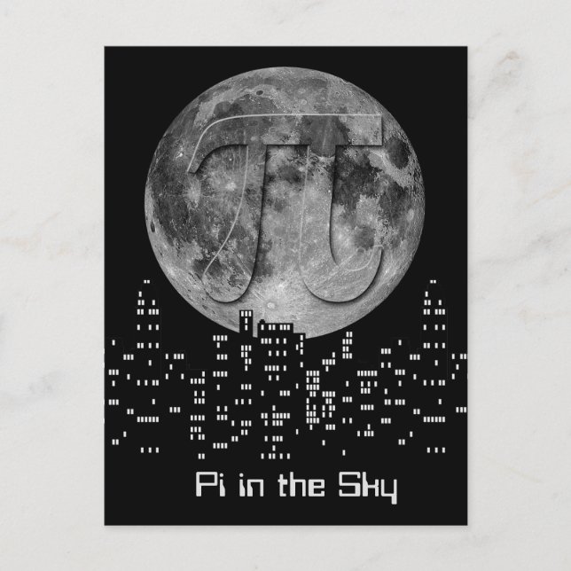 Full Moon Pi In The Sky Postcard (Front)