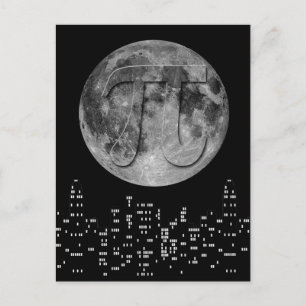 Full Moon Pi In The Sky Postcard