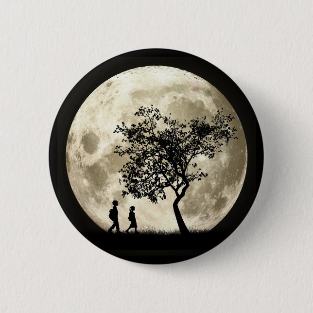 Full Moon Pinback Button (Front)