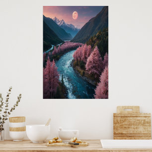 Full Moon Poster Cosmic Wall Art