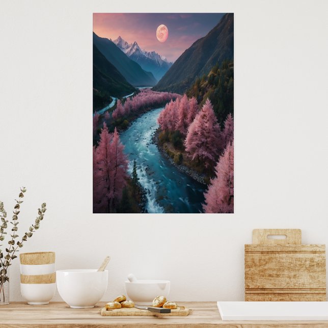 Full Moon Poster Cosmic Wall Art (Kitchen)