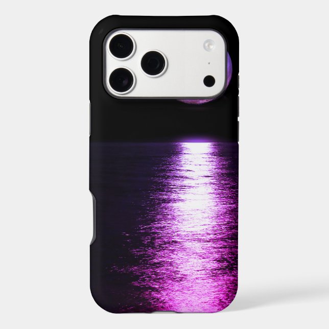 Full moon reflection purple iphone case (Back)