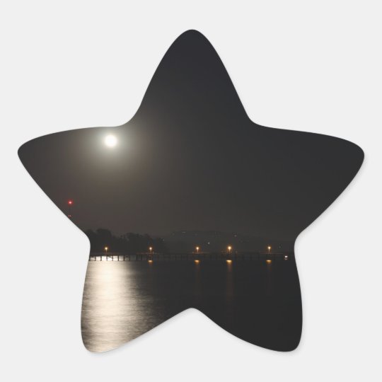 Full Moon Rise Star Sticker