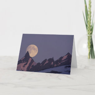 Full Moon Rises Chugach Mountains Alaska Card