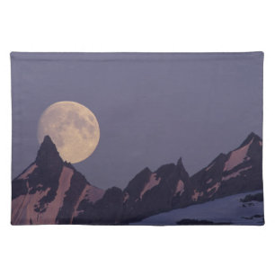 Full Moon Rises Chugach Mountains Alaska Cloth Placemat