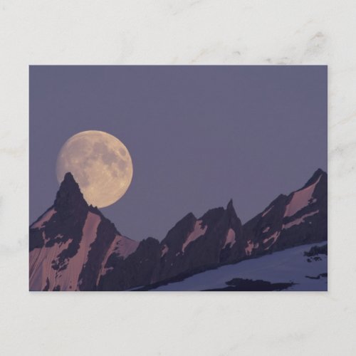 Full Moon Rises  Chugach Mountains Alaska Postcard
