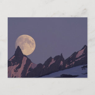 Full Moon Rises Chugach Mountains Alaska Postcard
