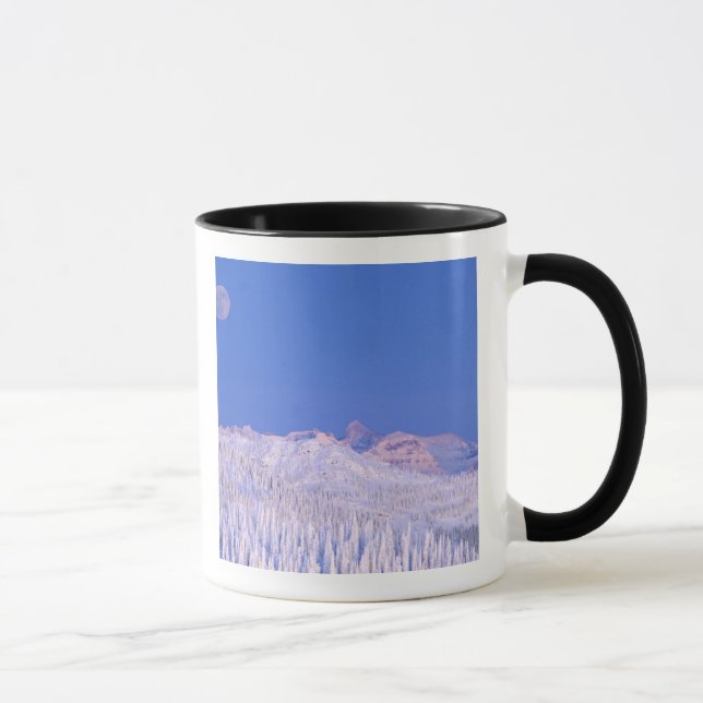 Full moon rising above Glacier National Park Mug (Right)
