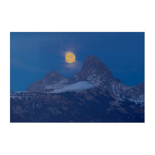 Full Moon Rising Grand Teton Driggs, Idaho Acrylic Print