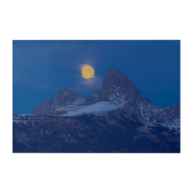 Full Moon Rising | Grand Teton Driggs, Idaho Acrylic Print (Front)