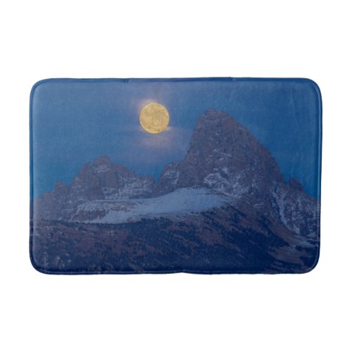 Full Moon Rising  Grand Teton Driggs Idaho Bath Mat