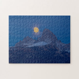 Full Moon Rising Grand Teton Driggs, Idaho Jigsaw Puzzle