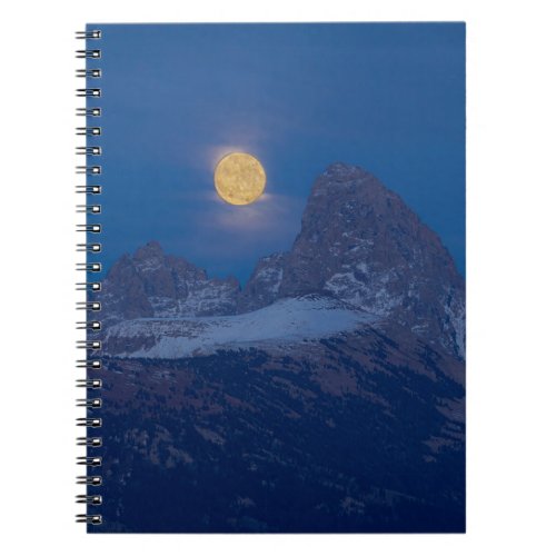 Full Moon Rising  Grand Teton Driggs Idaho Notebook