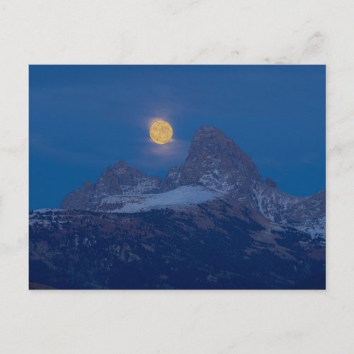 Full Moon Rising  Grand Teton Driggs Idaho Postcard