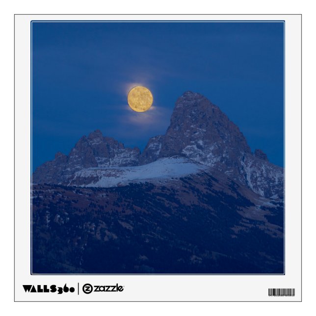 Full Moon Rising | Grand Teton Driggs, Idaho Wall Decal (Front)