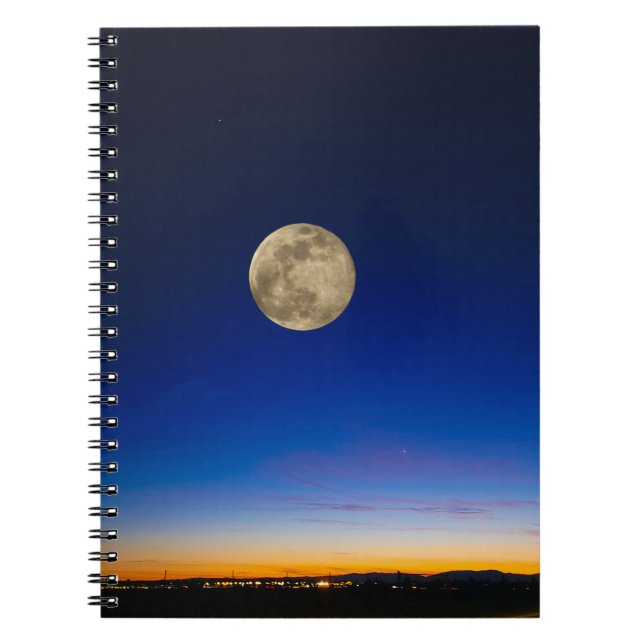 Full Moon Rising Over Sunset Notebook (Front)