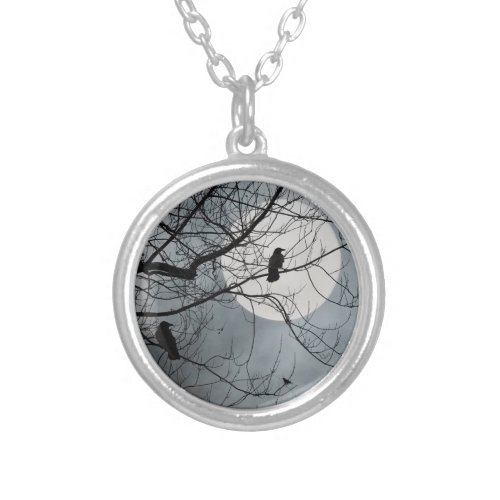 Full Moon Rising Silver Plated Necklace