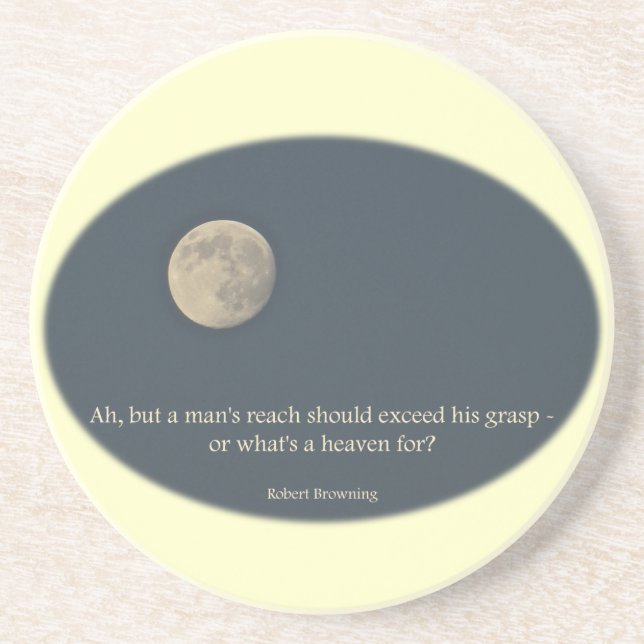 Full Moon Robert Browning Quote Coaster (Front)