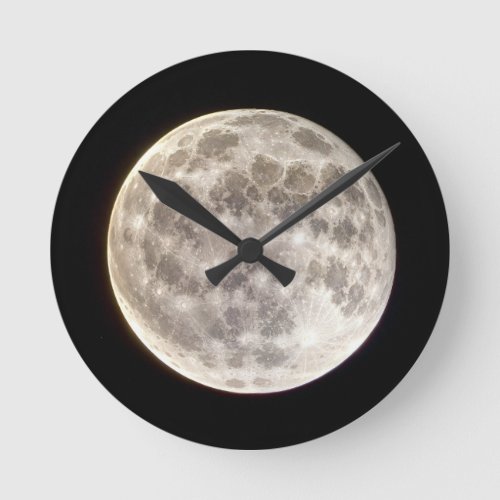 Full Moon Round Clock